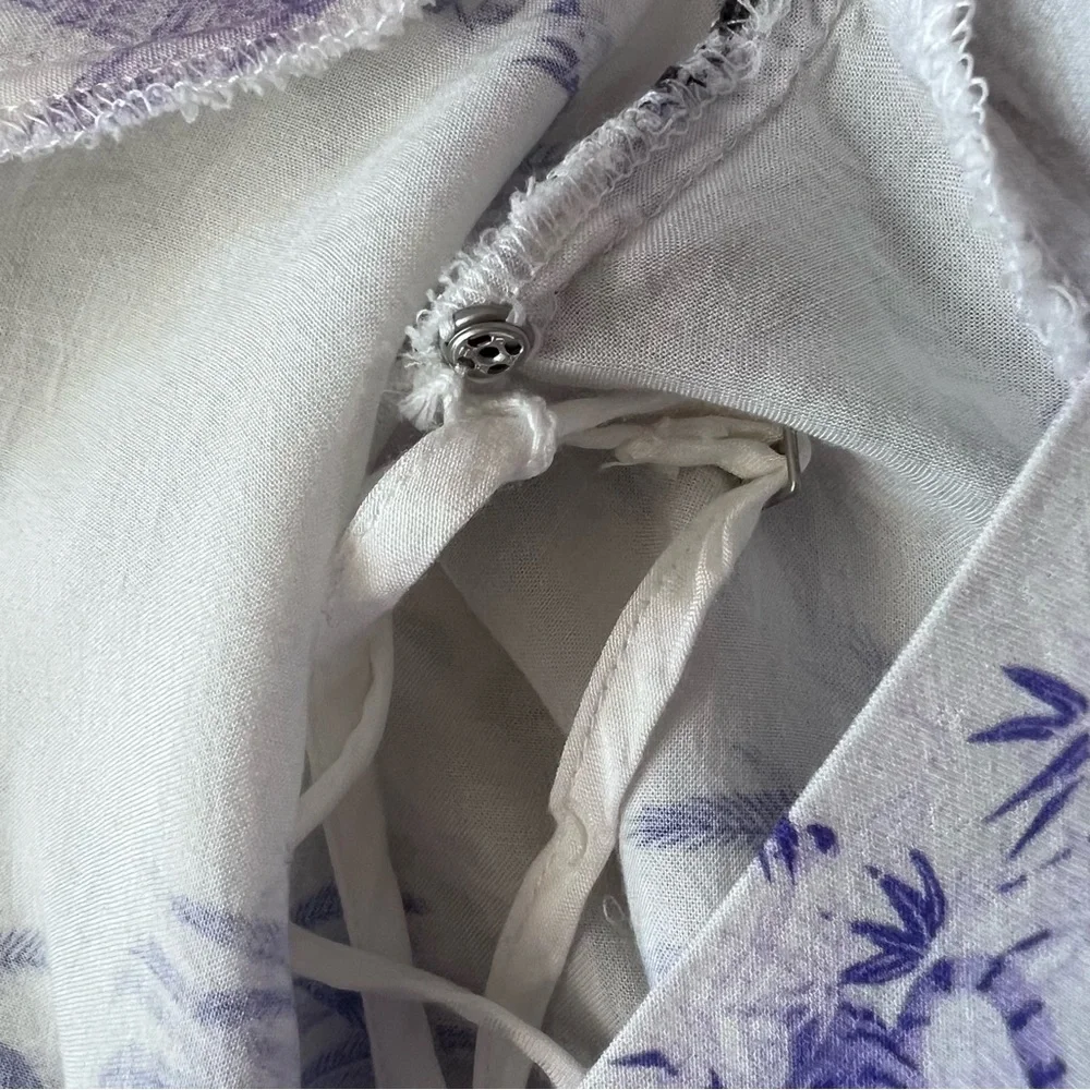 AllSaints Fay Tajpur Shirt Dress Blue and White Size 6 - Picture 9 of 12
